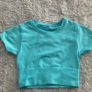 Aerie Blue Crop Top Casual Essential